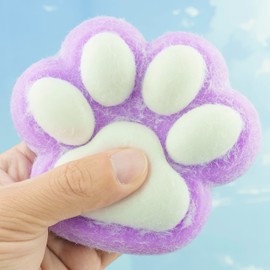 Big Taba Lavender Cat Paw Sensory Toys – 5 Inch Jelly Purple & White Paw Pad Squeezers, Handmade Soft Fidget Toys for Stress Relief, Teens, Adults, Office & Home Relax