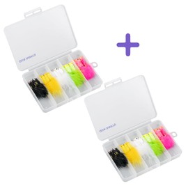 QUA'ANNYU Marabou Feather Ice Fishing Jigs 40pc | 1/8oz 1/16oz 1/32oz Crappie Jig Heads | Hand-Tied Fly Lures for Panfish, Sunfish, Walleye