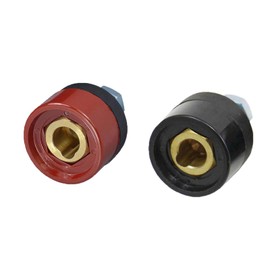 RIVERWELD TIG Welding Cable Panel Connector Socket DKZ10-25 200Amp with Red & Black Colour Dinse-Style Quick Fitting 2pcs