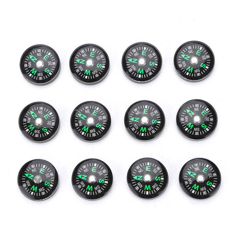 Mini Compass 12 Pieces Pocket Compass Stability Portable Lightweight Camping