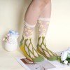 JTYKUYR 6 Pairs Womens Floral Sheer Socks, Summer Transparent Thin