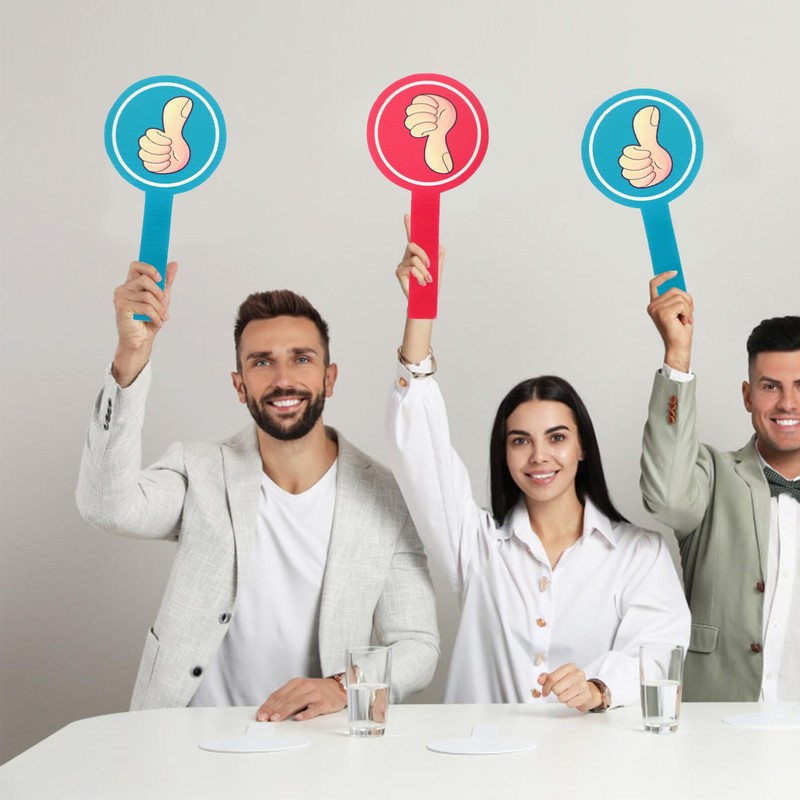 STOBOK Pack of 4 Thumb Up Thumb Down Paddle, Yes