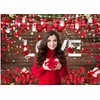 CHAIYA 8X6ft Valentine's Day Backdrop Valentine's Day Brown Wood Flower