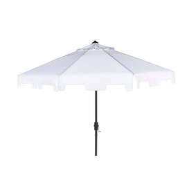 Outdoor 9 Ft Market Umbrella - White Solid Beach Casual Modern Contemporary Octagonal Metal Uv Resistant Water