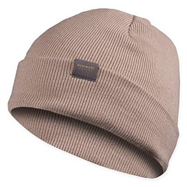 MERIWOOL Unisex Beanie - Merino Wool Ribbed Knit Winter Hat for Men and Women Beige