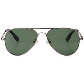 Kursan Polarized Aviator Sunglasses for Women Men Classic Metal Frame Mirrored Lens Sun Glasses 100% UV 400 Protection - 58MM (Gunmetal/G15)