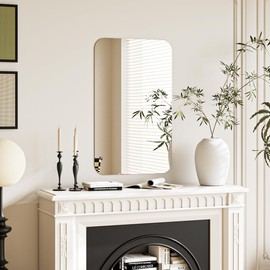 VooBang Frameless Bathroom Mirror 20x28 inch, Rectangular Wall Mirror with Polished Edge, Tempered Glass Bathroom Vanity Mirror for Living Room Entryway