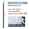 8 inch Cable Ties, 4.8mm x 200mm, 100 Pack Black
