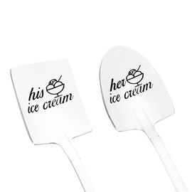 2Pcs Couple Husband Wifey Gifts Spoon for Birthday Wedding Anniversary Engagement Gifts for Couple Him Her Ice Cream Shovel Spoons Girlfriend Boyfriend Bf Gifts for Women Men Christmas Bdy Gift Ideas
