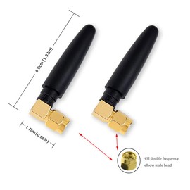 CENXIFJUDZ 2.4ghz 2.4G WiFi Antenna 2dbi SMA Male (Pin) Connector Network Aerial with Mini PCI U.FL to SMA Female WiFi Pigtail RF1.13 Cable 15cm(Pack of 2)