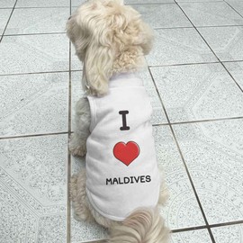 'I Love Maldives' Pet Dog/Cat T-Shirt (PT00093628)