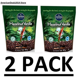 ZAVIDA 2 PACK - Zavida Coffee Whole Bean Coffee Hazelnut Vanilla 2 lbs (Total 4 lbs)