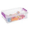 BTSKY 4 Pieces Stackable Transparent Pen Box Office Supplies Storage