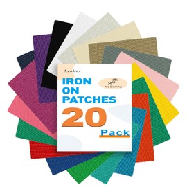 Azobur 20 PCS Multi-Colored Iron on Patches for Clothing Repair, Fabric Patches for Clothes Repair and Decoration (3.5"X 5")
