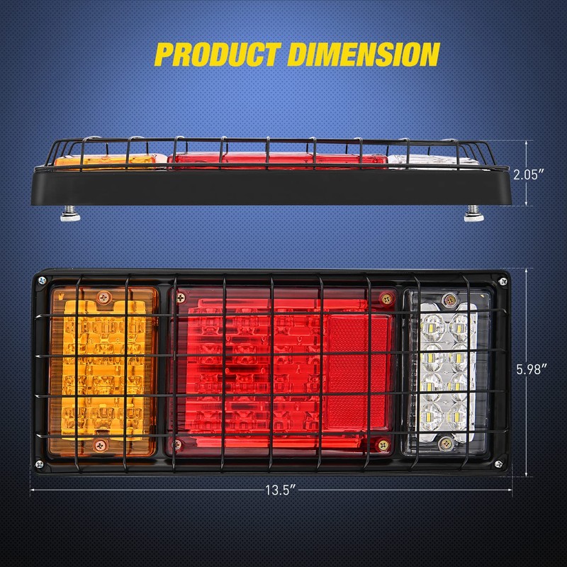 Nilight 2PCS Trailer Tail Light Kit 40 LED Running Brake
