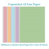 Unpunched Line Paper 5 Colorful - 100 Sheets/200 Pages Ruled