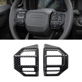 Carbon Fiber Style Steering Wheel Cover Decoration Suitable for Toyota Land Cruiser 250 1958 Prado LC250 J250 2024-2025 Interior Accessories (Button Cover)