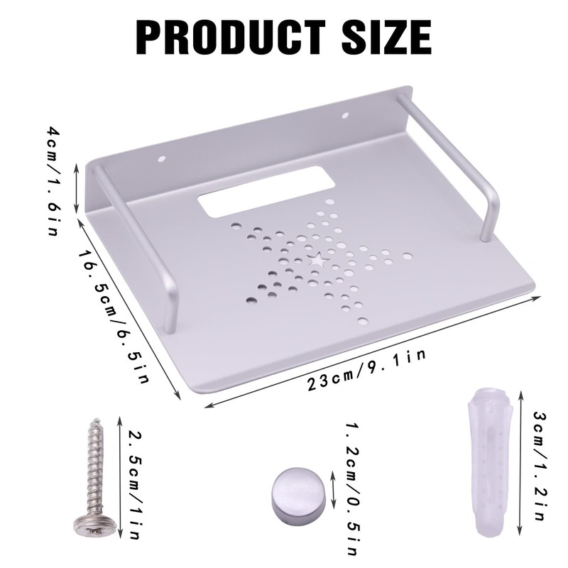 inki Router Shelf, Wall Mount Repeater Rack, Small Projector Wall