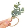 Ieron 6PCS Napkin Rings RusticNapkin Rings With Green Leaves Eucalyptus