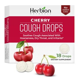 HERBION Naturals Natural Cherry Flavored Cough Lozenges, Dietary Supplement, Cough Relief, 18 Lozenges (Pack of 48)