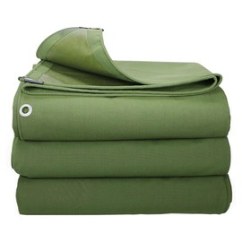 Canvas Tarp, Canvas Tarps Heavy Duty Waterproof, for Outdoors, Truck, Water Resistant, UV Resistant Tarpaulin Cover for Car Boat Camping Firewood Woodpile,Green (6 x 6 Feet)