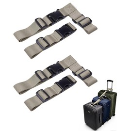 DAWZMR 4 Pack Luggage Straps for Multiple Suitcases, Adjustable Travel Belt Connector Strap to Connect Suitcases or Add a Bag