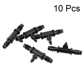 uxcell Barb Drip Tee Pipe Connector 4mm and 8mm Inner Diametermm Hose Fitting for Garden Agricultural Irrigation System, Plastic 10pcs