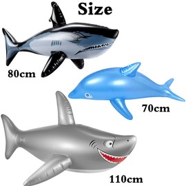 MEZHEN Shark Inflatable Toy Shark Inflatable Toy Swimming Pool for Summer Swimming Pool Hawaii Decoration Theme Party Beach Backdrop Pack of 3