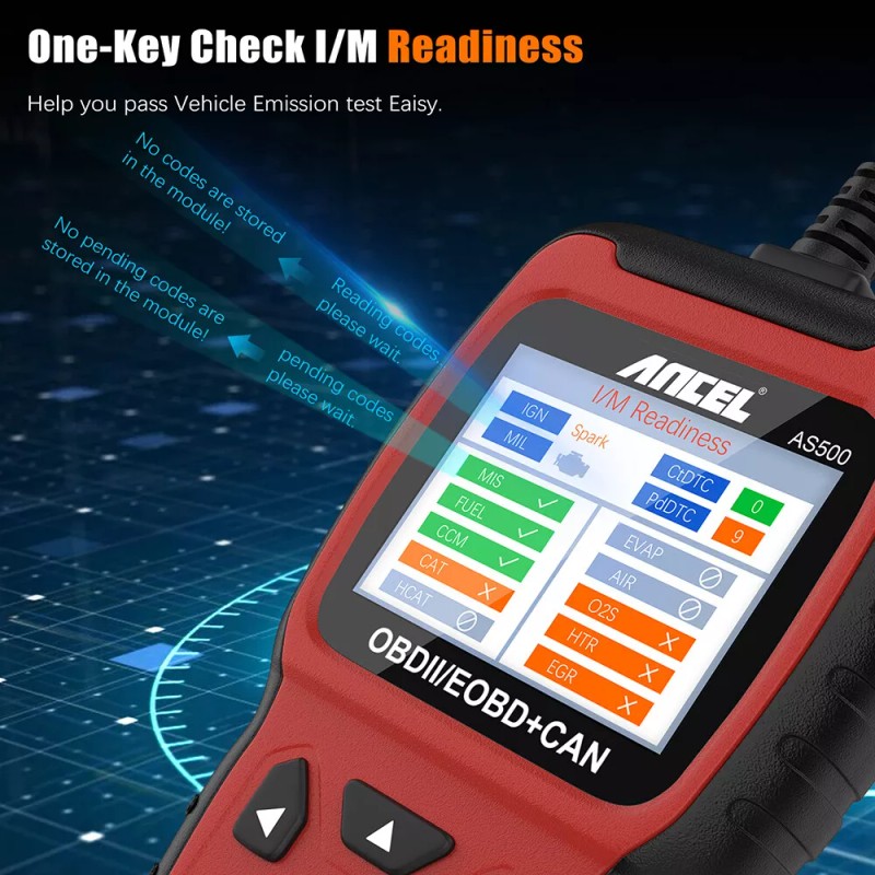 Ancel Automotive Code Reader OBD2 Car Scanner OBDII Engine Fault