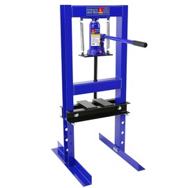 6T Hydraulic Shop Press, Heavy-Duty Adjustable h-Frame Garage Floor Shop Bearing Press with Stamping Plates to Straighten Bend or Press Parts, for Straightening/Automotive Repair/Garage Use