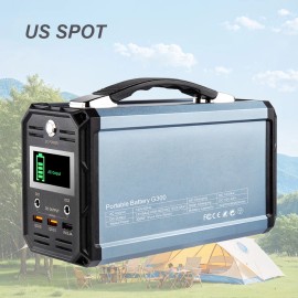 OEM Portable Power Station 300w Premium Lithium Battery Solar Charge Power Storage System Solar Power Station Camping Power BankOutput Power: 300 W, Capacity: 222Wh, Plug Type: US, Color: Black/Silver