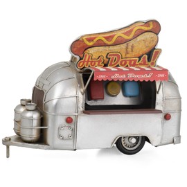 Moritz Tin Decorative Hot Dog Stand Pendant Caravan Tin Decoration Tin Model Car Retro Collectible Vintage Decoration Nostalgia Antique Style