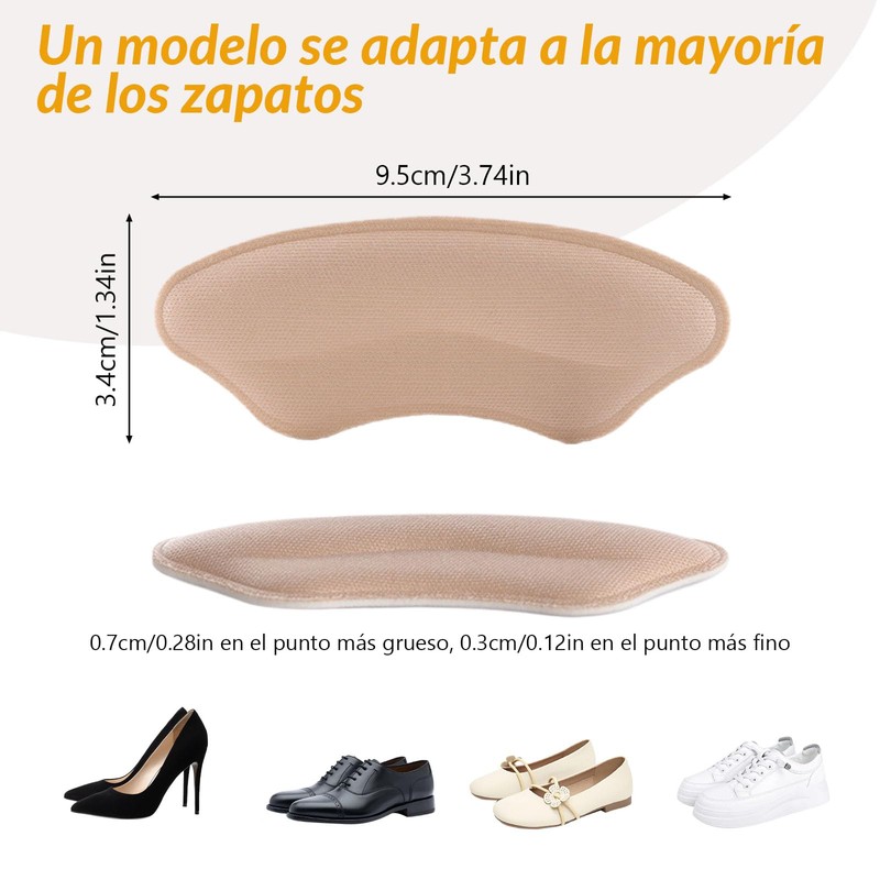 Almohadillas de Talón, 6 Pares Talonera para Zapatos, Protectores de