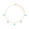 Larimar Bead Drop Anklet in 14k Gold Fill