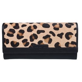 Mala Leather Matrah Leopard Print Hair Matinee Ladies Purse