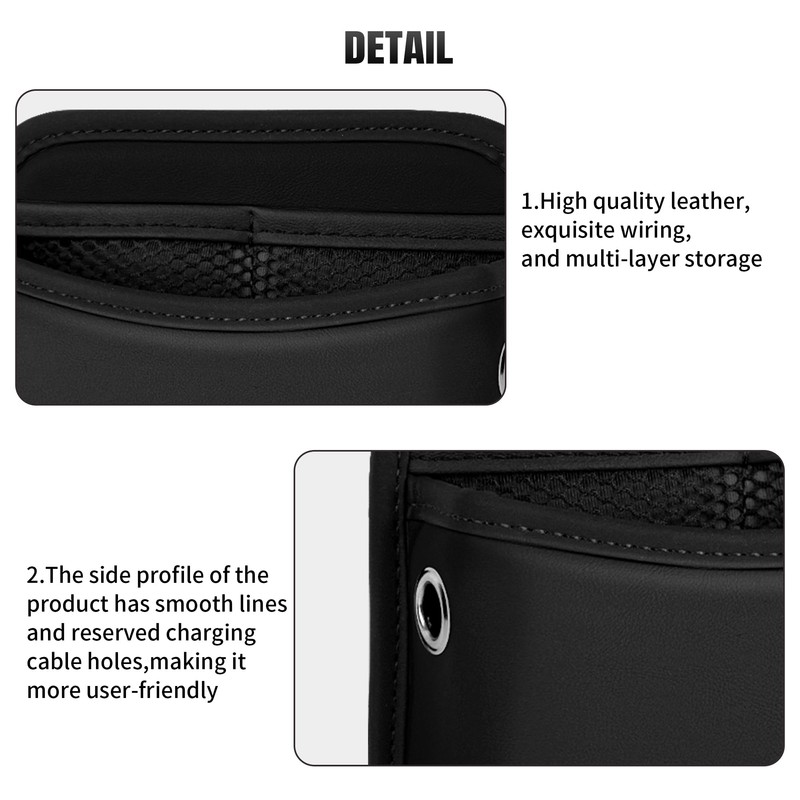 JEYODA Car Seat Side Storage Pocket, Small Organizer,PU Leather Multifunctional