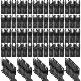 Kyoffiie 100 Pcs Oscillating Tool Blades, Quick Release Multitool Blades for Wood and Plastic, Compatible with Milwaukee, Ryobi, Makita, Bosch, and Craftsman