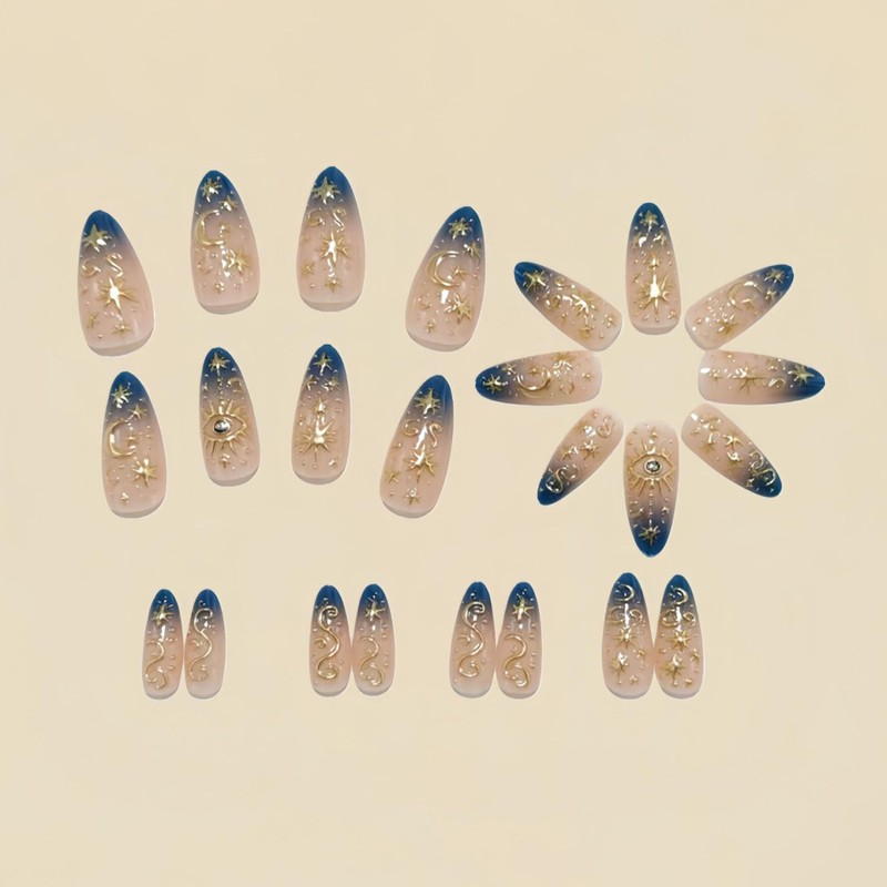 FIEONCIY Press on Almond Nails Short Length Glossy Acrylic Almond