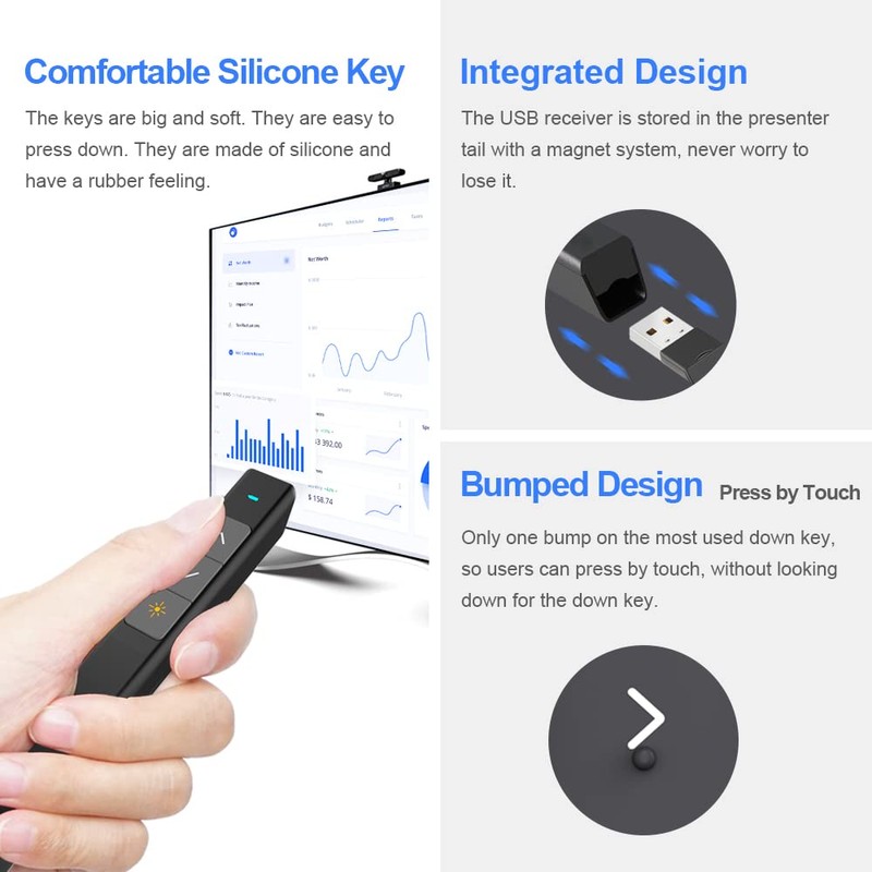 NORWII Wireless Presenter with 100 m, 2.4 GHz PowerPoint Remote