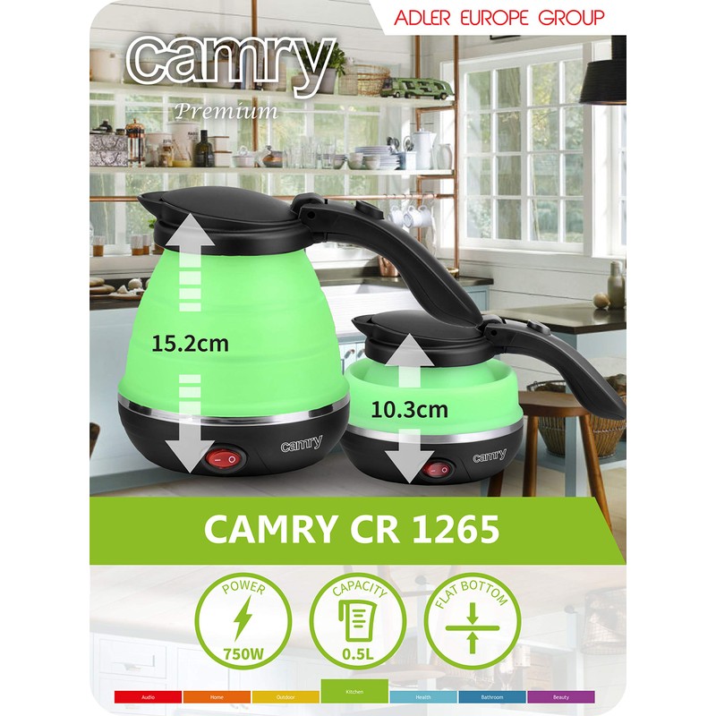 Camry cr-1265 Collapsible Kettle Green