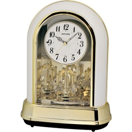 Rhythm Clocks "Crystal Dulcet II" Musical Motion Table Clock, Pearl