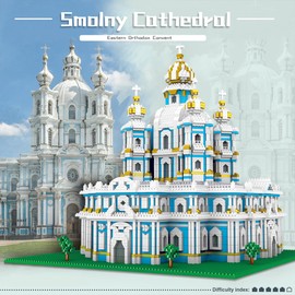 DAHONPA Russian Architecture Smolny Church Micro Building Blocks Set, 3737 Pieces with Scene Elements and Iconic landmarks, Architecture Collection Model, Gift for Kid and Adult