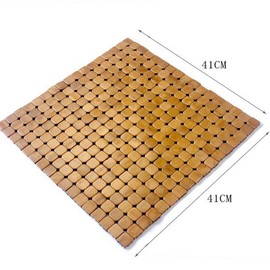 QUHUOYAO Bamboo Cushion, Cool and Breathable Sofa Cushion, Bamboo Seat Cushions Summer Chair Cushion Car Seat Pad, Natural Wood Beaded Seat Cover Pad Mat Comfy Cool Summer Massage Seat 41X41CM