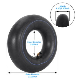 4.10/3.50-5 Inner Tube,Butyl Rubber Tube For Lawn Garden Wheelbarrows,Go Kart,Mini Bike,Hand Trucks,Snowblowers,Garden Cart,Heavy Duty 4.10-5 3.50-5 Tube With TR87 Bent Valve （2 Packs）