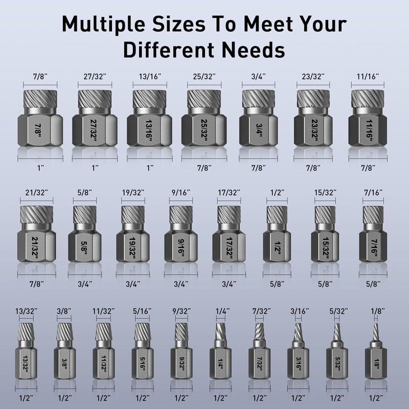 Screw Extractor Set, 25 Piece Easy Out Bolt Extractor Set,