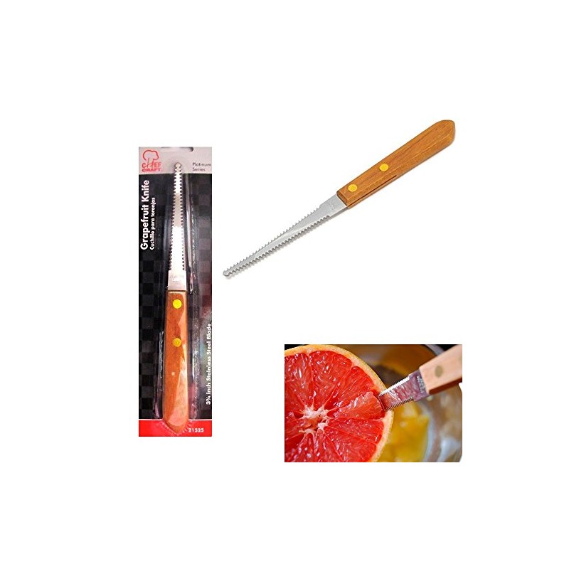 Set of 2 Grapefruit Spoons and 1 Grapefruit Knife, Stainless