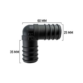 Pisces Barbed elbow jointer 25mm - 25mm (1 inch) for Pond or Garden Hose