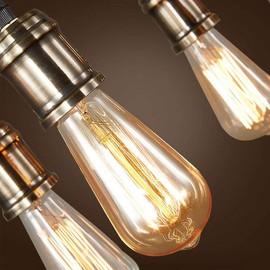 TFCFL Rustic Wood Art Chandelier Ceiling Light - Retro Vintage Style Home LED Hanging Lamp, 9-Heads Height Adjustable Pendant Fixture for Kitchen Bar Living Room Dining Room