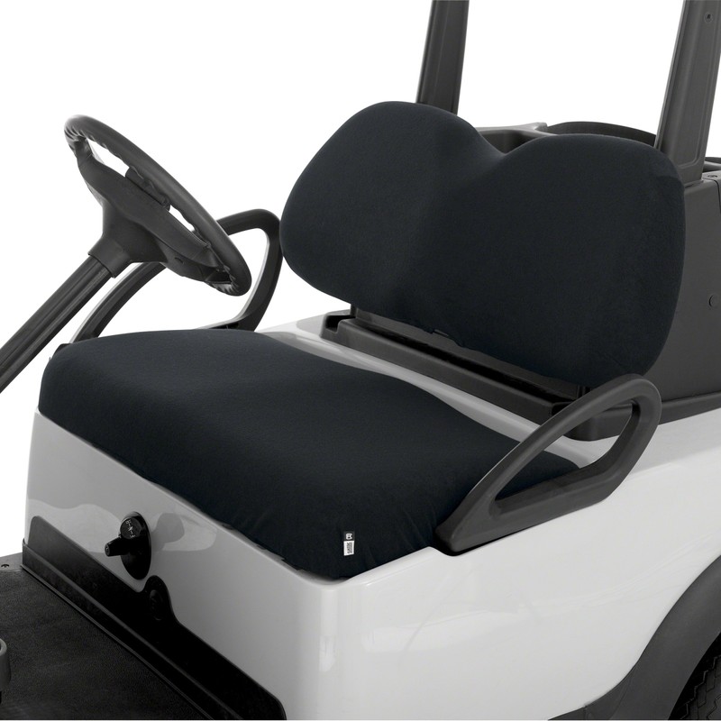 Classic Accessories Fairway Terry Cloth Golf Cart Seat Cover, Black