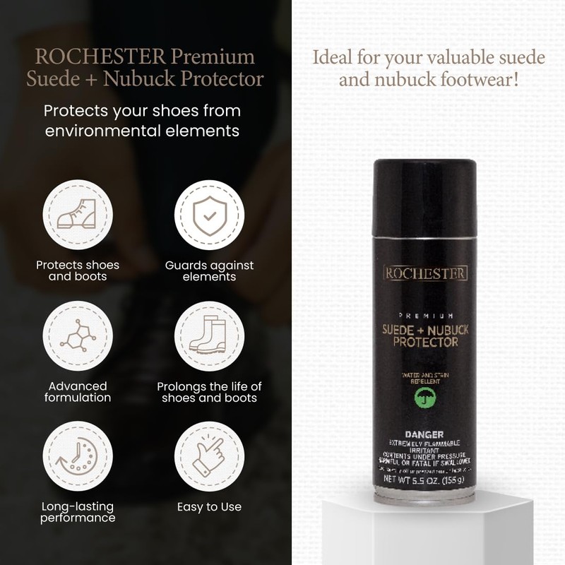 Rochester Suede Protector Shoe Care Product, Clear, 5.5 oz. (155